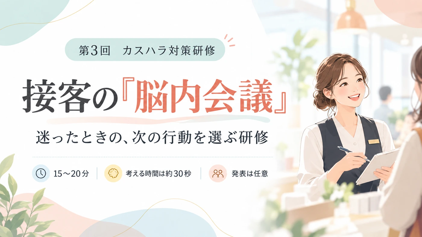 第3回 接客の「脳内会議」の実際の研修スライド表紙